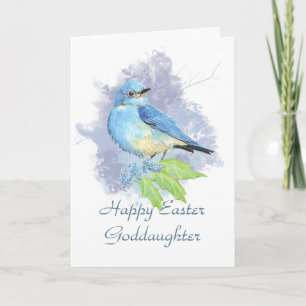 Easter Goddaughter Eastern Mountain Bluebird Holiday Card