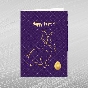 Easter Gold Bunny Egg Holiday Card