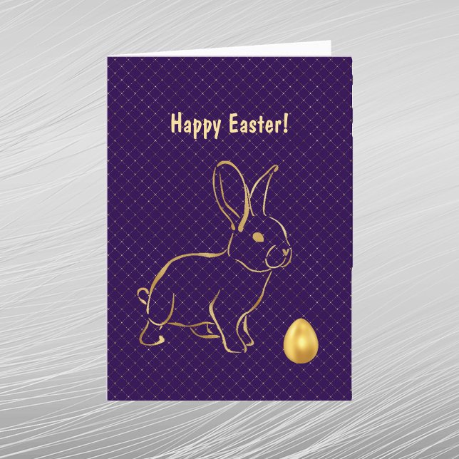 Easter Gold Bunny Egg Holiday Card (Creator Uploaded)