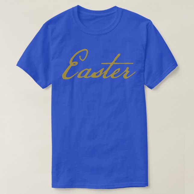 Easter Gold Script Typography T-Shirt (Design Front)
