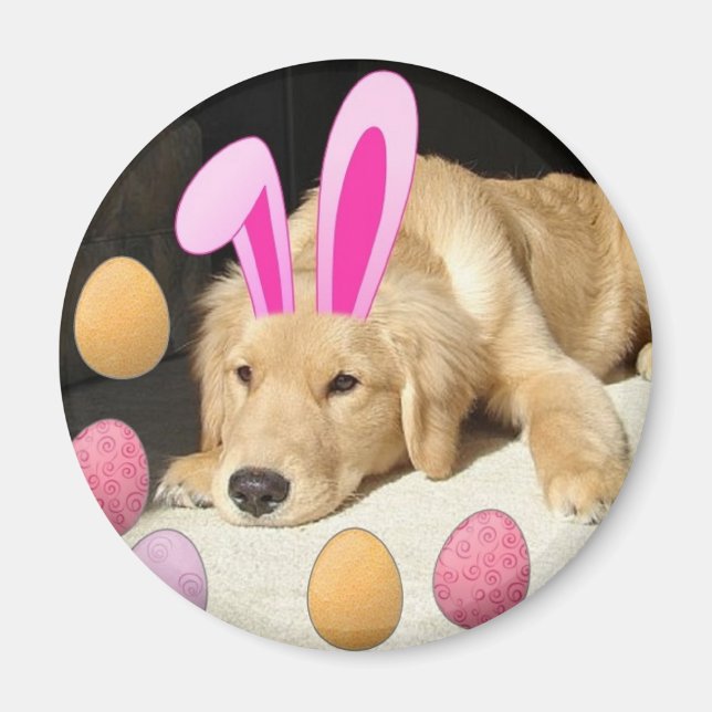 Easter Golden Retriever Magnet (Front)