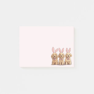 Easter Golden Retriever Puppy Dogs Bunny Ears Post-it Notes