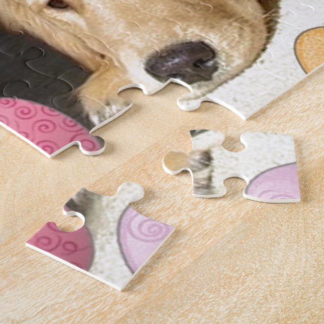 Easter Golden Retriever Puppy Jigsaw Puzzle (Side)