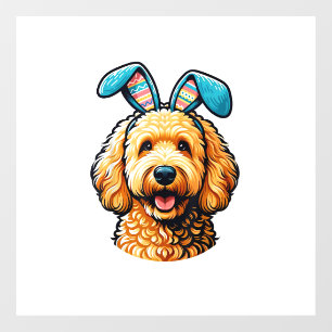 Easter Goldendoodle Dog Wearing Bunny Ears, Easter