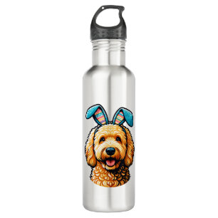 Easter Goldendoodle Dog Wearing Bunny Ears, Easter 710 Ml Water Bottle