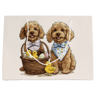 Easter Goldendoodle Dogs Easter Basket Large Gift Bag