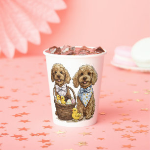 Easter Goldendoodle Dogs Easter Basket Paper Cups