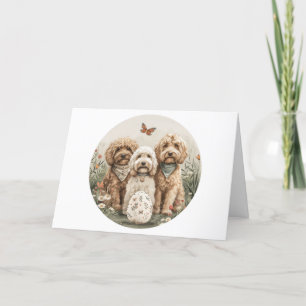 Easter Goldendoodle Dogs Holiday Card