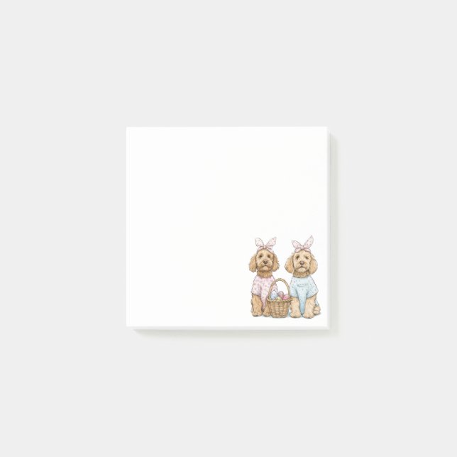 Easter Goldendoodle Dogs Post-it Notes (Front)