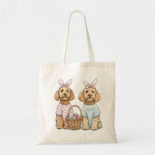 Easter Goldendoodle Dogs Tote Bag