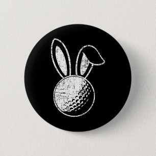 Easter Golf Bunny Ears Funny Golfing Gift 6 Cm Round Badge