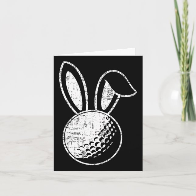 Easter Golf Bunny Ears Funny Golfing Gift  Card (Front)