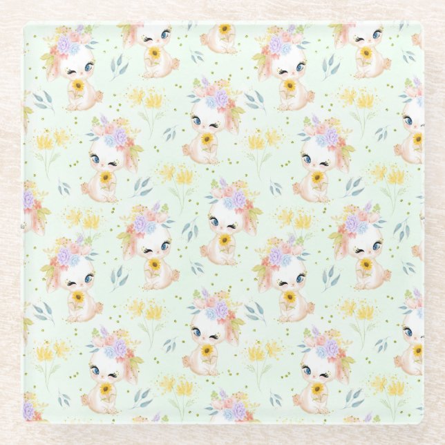 Easter Grass Glass Coaster (Front)