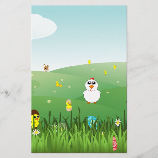 easter grass stationery (Front)