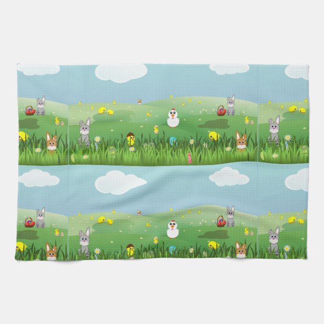 easter grass tea towel (Horizontal)