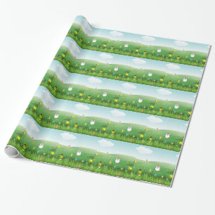 easter grass wrapping paper