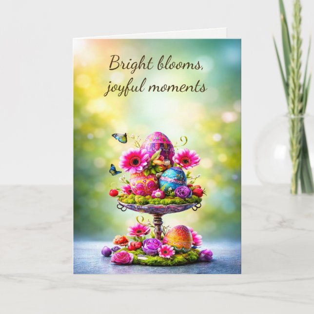 Easter Greeting Card Bright Floral Spring (Front)