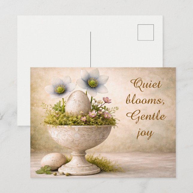 Easter Greeting Card Minimal Floral Spring (Front/Back)