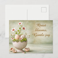 Easter Greeting Card Minimal Floral Spring