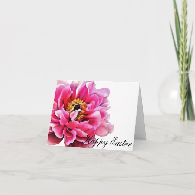 Easter Greeting Card - Pink Peony (Front)