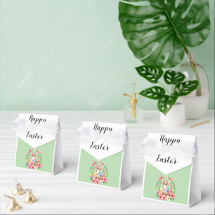 Easter greeting tropical chick and eggs favour box