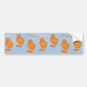 Easter Greetings Chicks Blue Bumper Sticker