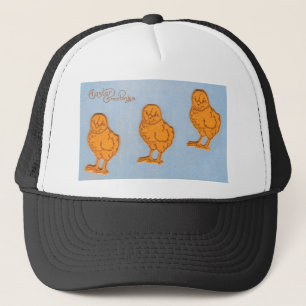 Easter Greetings Chicks Blue Trucker Hat