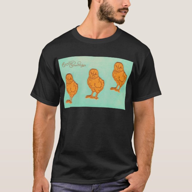 Easter Greetings Chicks Green T-Shirt (Front)