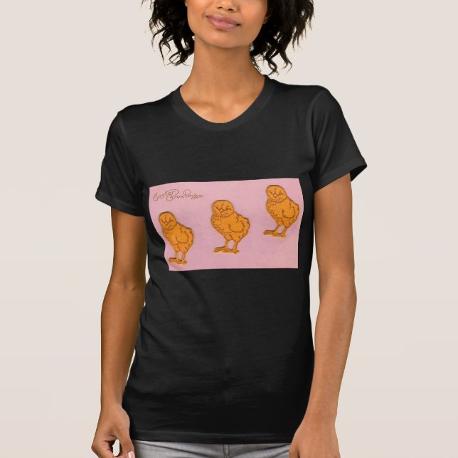 Easter Greetings Chicks Pink T-Shirt (Front)