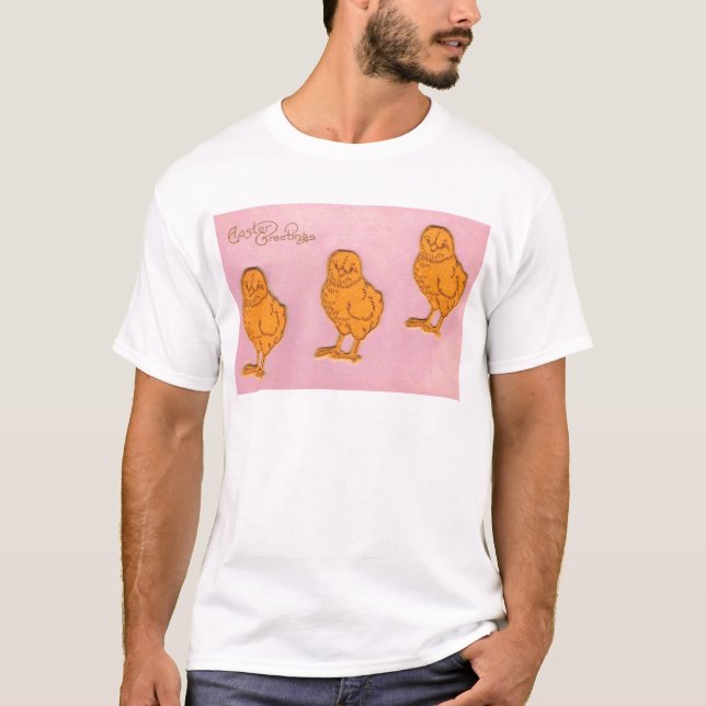 Easter Greetings Chicks Pink T-Shirt (Front)