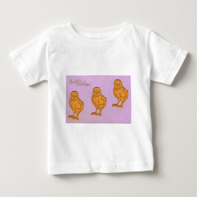 Easter Greetings Chicks Purple Baby T-Shirt (Front)