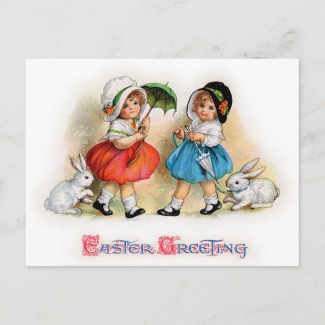 Easter Greetings Holiday Postcard (Front)