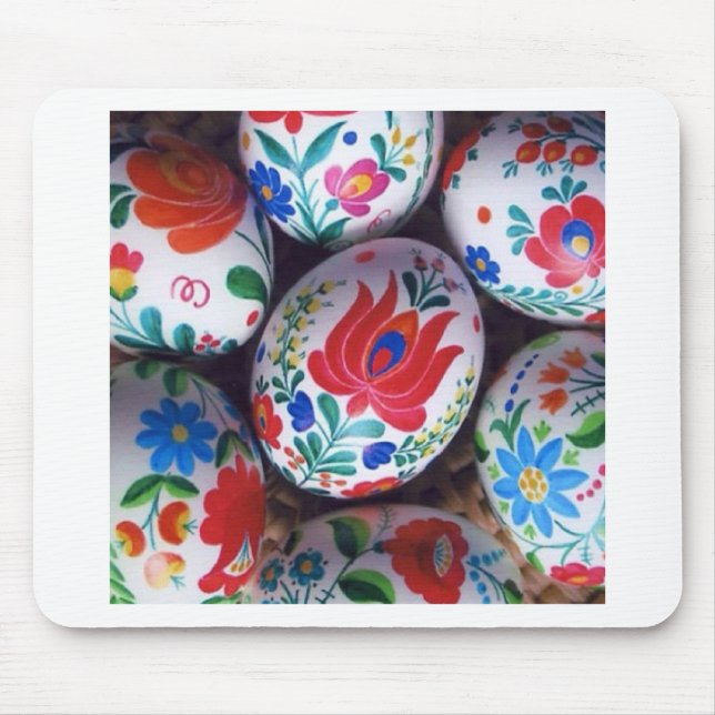 Easter greetings kalocsai eggs mouse pad (Front)