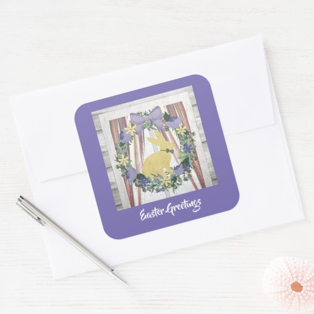 Easter Greetings  Square Sticker (Envelope)