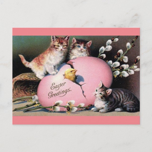 Easter Greetings vintage art Postcard (Front)