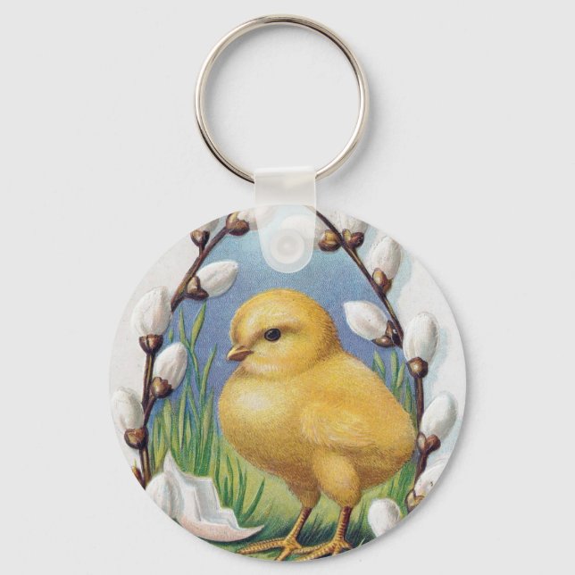 Easter Greetings Yellow Chick Key Ring (Front)