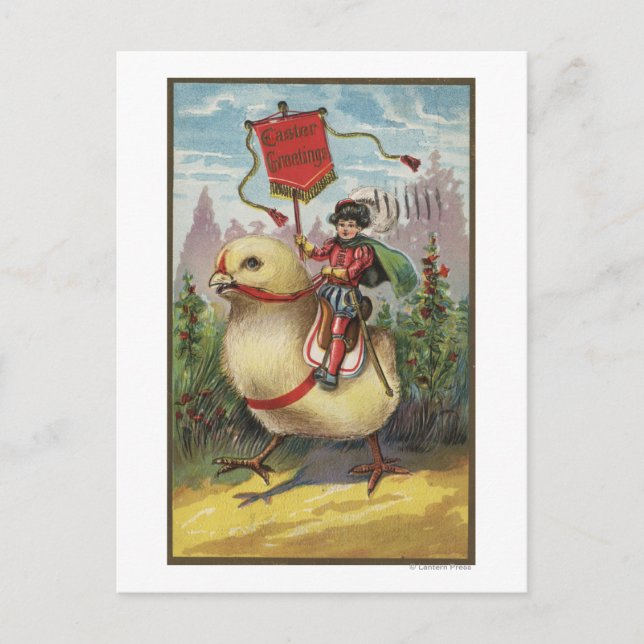 Easter GreetingsPrince atop a Chick Holiday Postcard (Front)