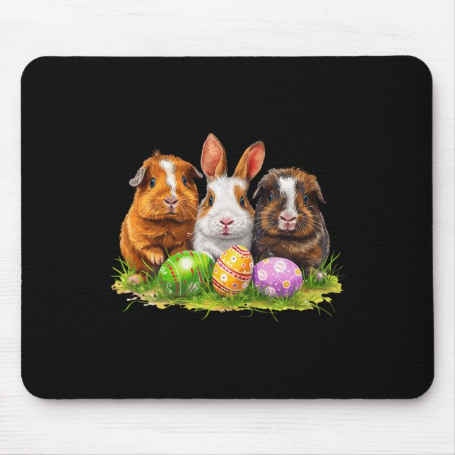 Easter Guinea Pig Easter Guinea Pig Bunny Ears Eas Mouse Pad (Front)