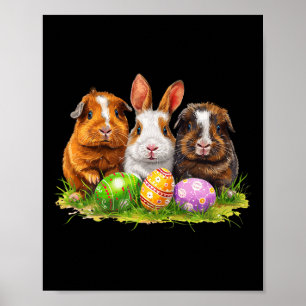 Easter Guinea Pig Easter Guinea Pig Bunny Ears Eas Poster