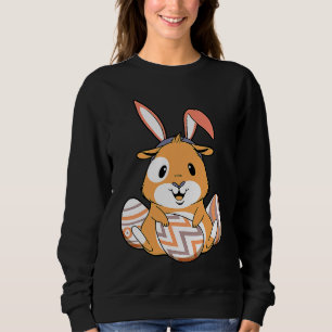 Easter Guinea Pig With Bunny Ears & Eggs   Easter Sweatshirt