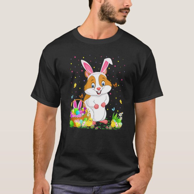 Easter Hamster Bunny Egg Hunting Hamster Easter Su T-Shirt (Front)