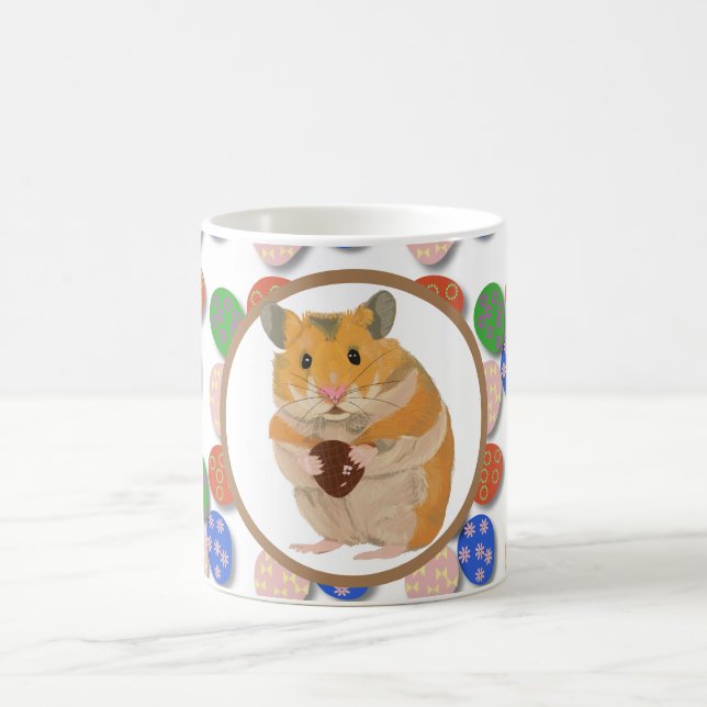 Easter Hamster with Chocolate Eggs Coffee Mug (Center)