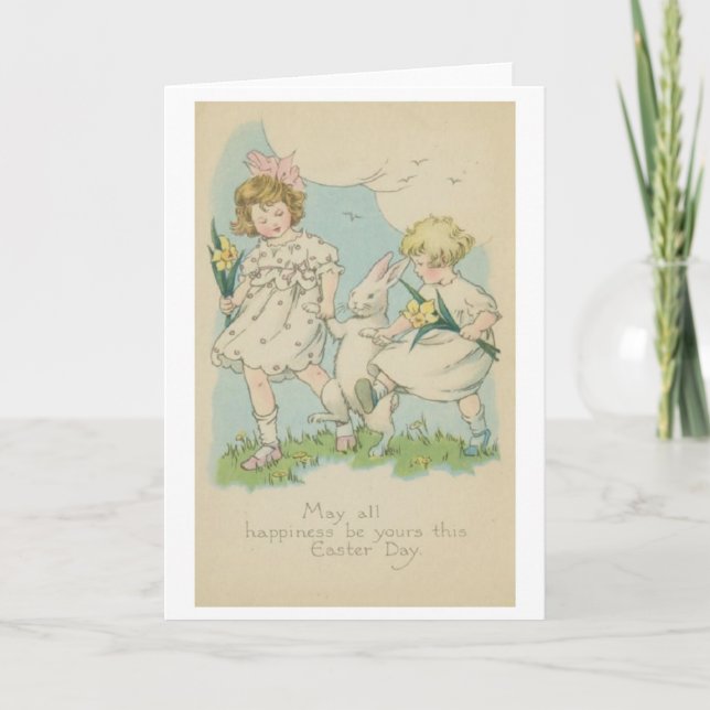 Easter Happiness! Vintage Easter Greeting Card (Front)