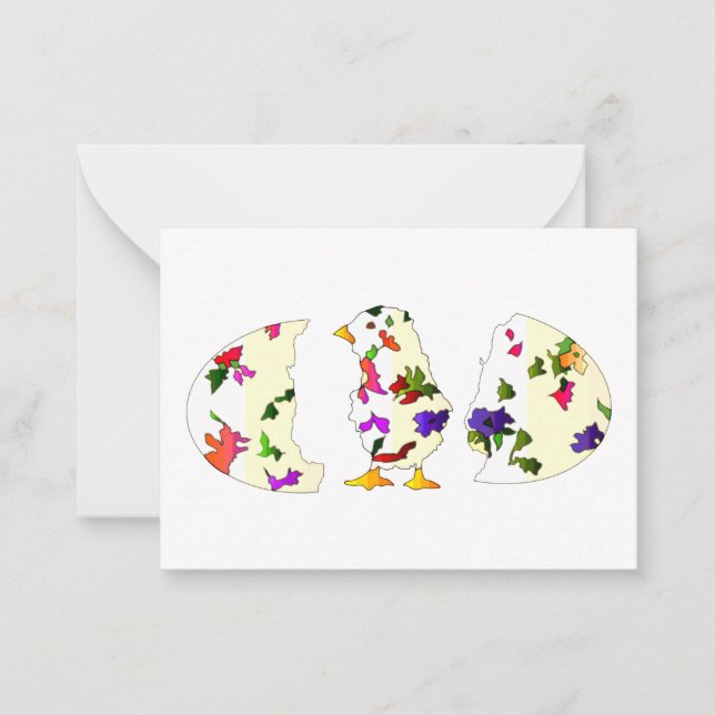 Easter hatching chick shower Flat Note Card (Front)