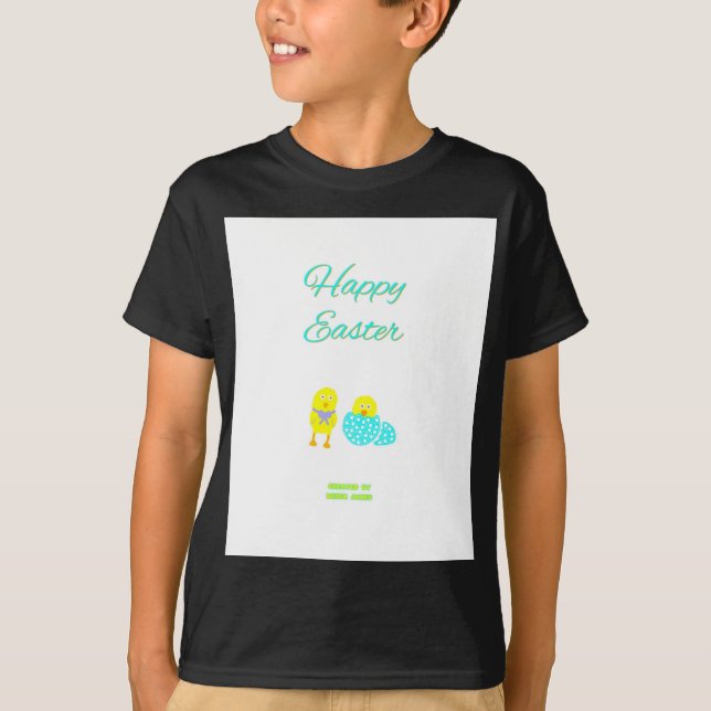 Easter Hatchlings Boys Black Basic T Shirt (Front)