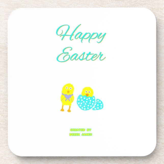 Easter Hatchlings Hard Plastic Coaster (Front)