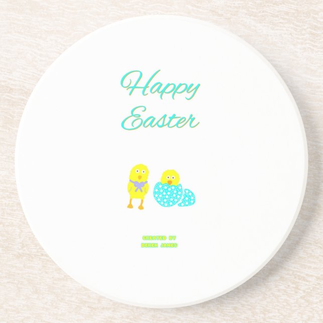 Easter Hatchlings Sandstone Coaster (Front)