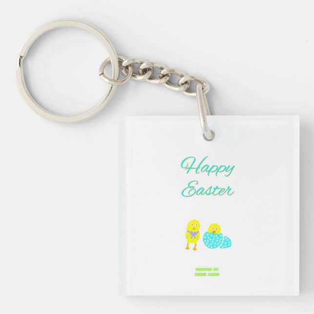 Easter Hatchlings Square Keychain (Front)