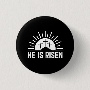 Easter He Is Risen Christian 3 Cm Round Badge