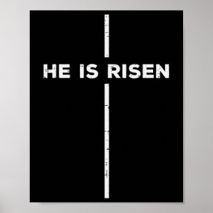 Easter He Is Risen Cross Jesus Religious Men Women Poster